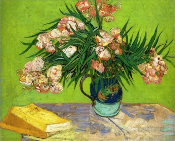 Oleanders and Books Vincent van Gogh Impressionism Flowers Oil Paintings